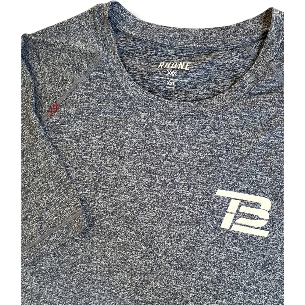 Rhone TB12 Reign Training Shirt Mens XXL Navy Heather Keep Going Performance Tee